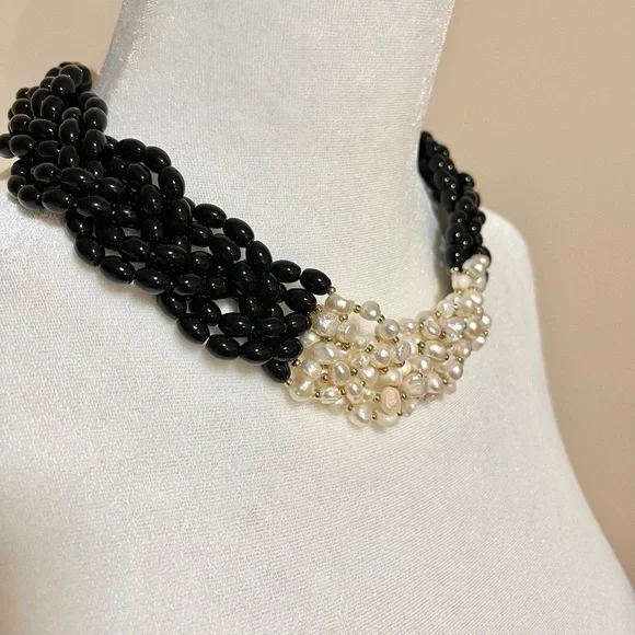 WHBM : Woven Fresh Water Pearl Necklace | NWT - Picture 5 of 7